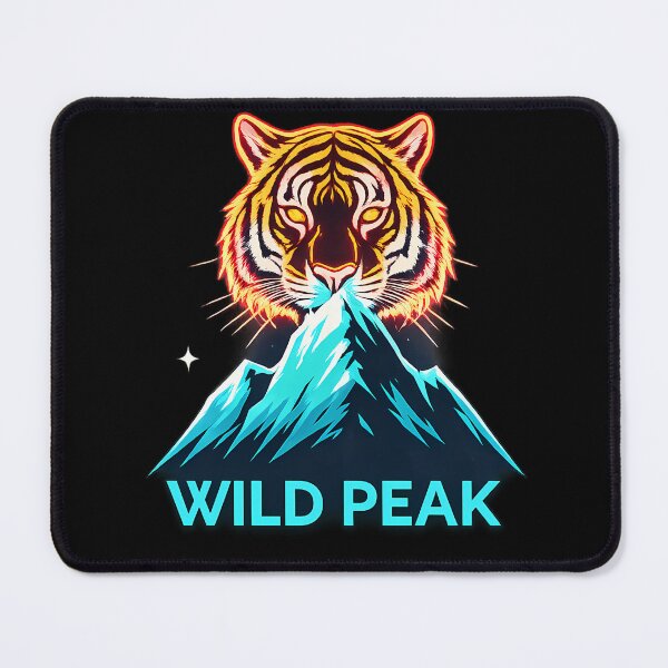 Item preview, Neon Tiger Mountain Synthwave T-Shirt - Wild Peak designed and sold by etuvibes.