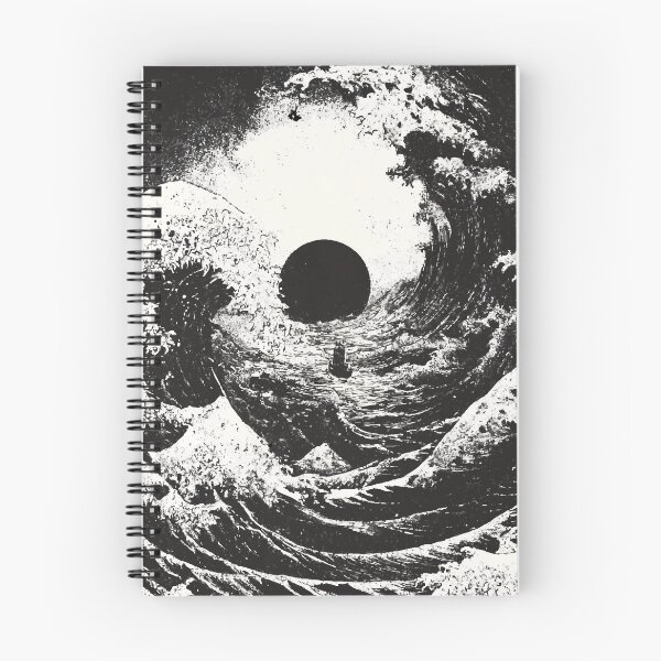 Item preview, Great dark waves of epic sea with black boat on black sunset 127sm designed and sold by 127sm.