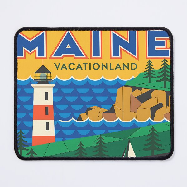 Item preview, Maine - Vintage travel poster in the style of Fernand Léger designed and sold by PrintableTravel.