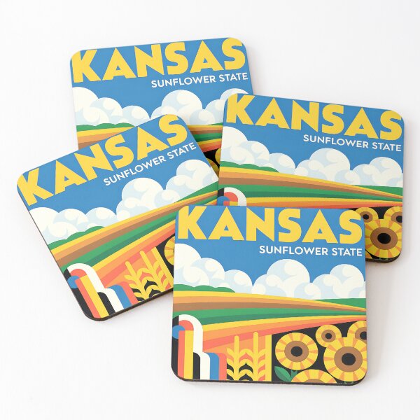 Item preview, Kansas - Vintage travel poster in the style of Fernand Léger designed and sold by PrintableTravel.