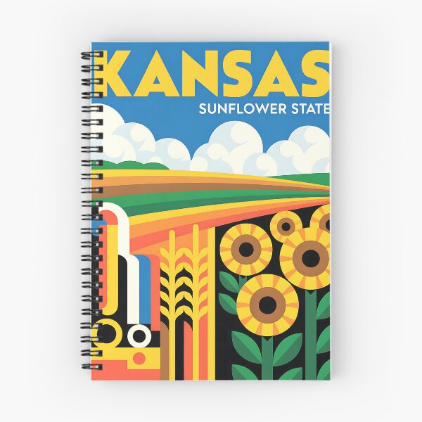 Item preview, Kansas - Vintage travel poster in the style of Fernand Léger designed and sold by PrintableTravel.