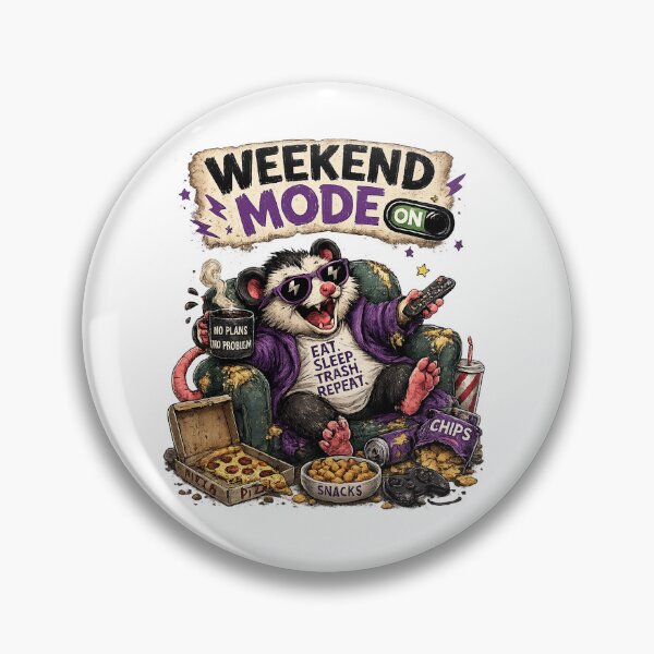 Item preview, Weekend Mode Opossum – Funny Lazy Snack Lover Design designed and sold by Clothes With Smiling Animals Walt Gral.