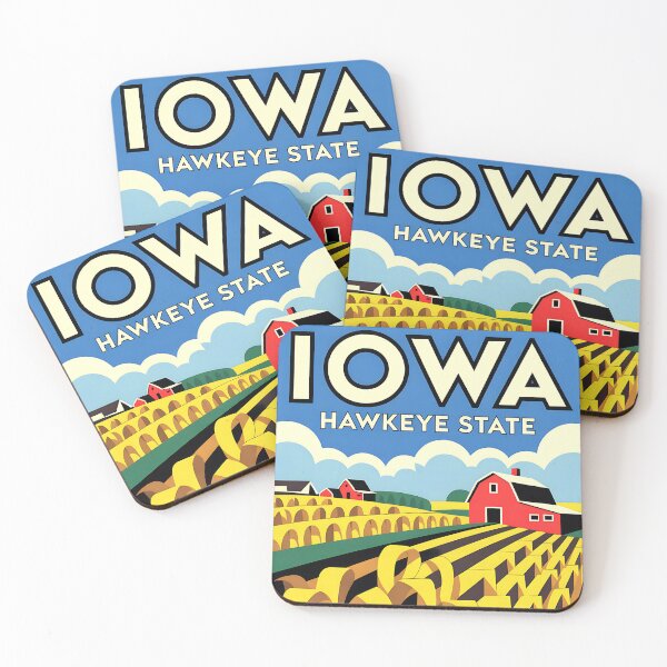 Item preview, Iowa - Vintage travel poster in the style of Fernand Léger designed and sold by PrintableTravel.