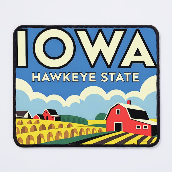 Item preview, Iowa - Vintage travel poster in the style of Fernand Léger designed and sold by PrintableTravel.