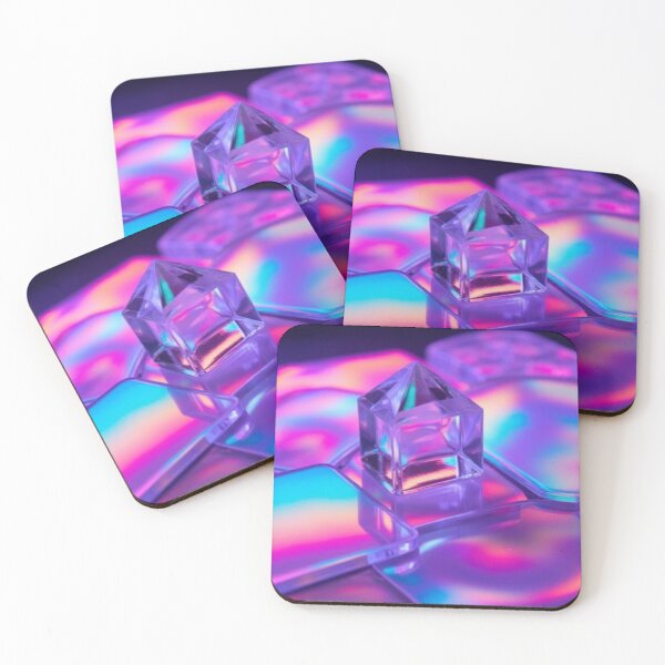 Item preview, Neon Holographic Glass Art Abstract designed and sold by Nika Art Studio.