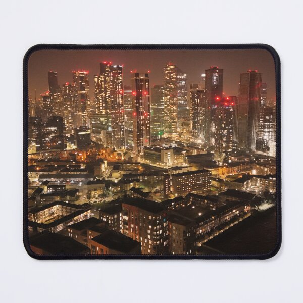 Item preview, London Canary Wharf skyline by night designed and sold by Drone Filming Hertfordshire.