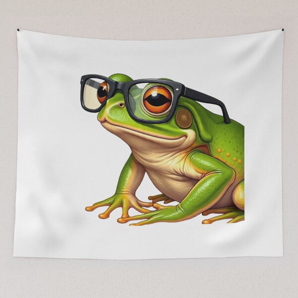 Item preview, Cool Realistic Frog Wearing Black Glasses Art designed and sold by Hafcishop.