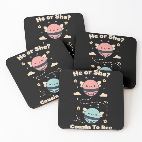 Item preview, Gender Reveal Baby Shower He Or She Cousin To Bee designed and sold by LuminOrb.