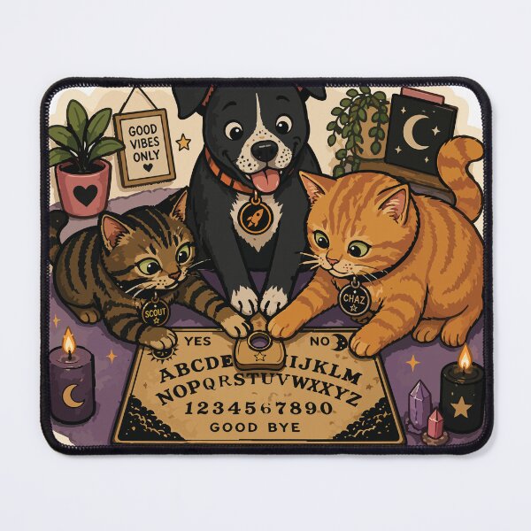 Item preview, Spooky Pets Ouija Board Cats Dog designed and sold by RocketDogArtStudio.