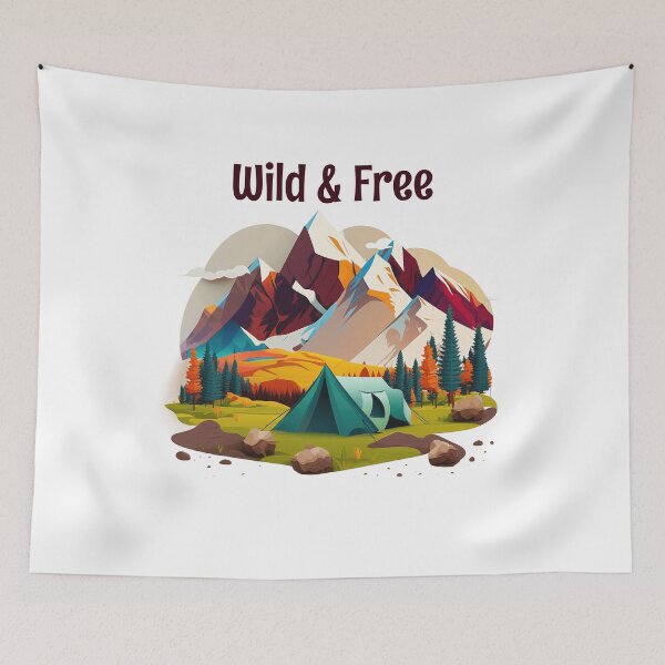 Item preview, Wild & Free Mountain Camping – Outdoor Adventure Nature Aesthetic Design designed and sold by AM.87.
