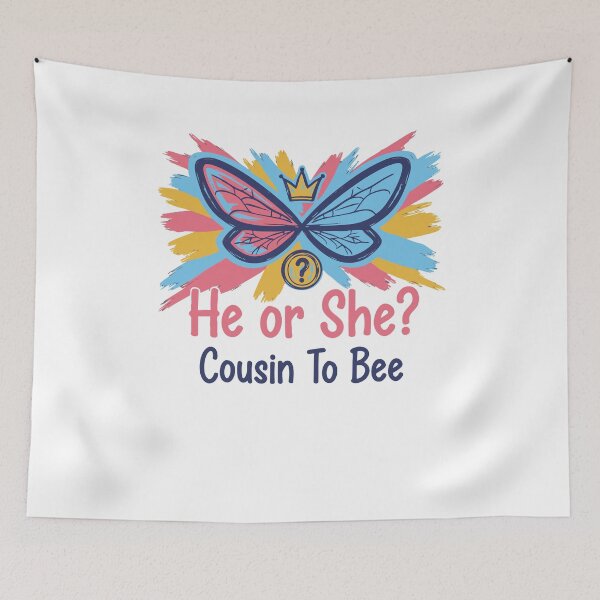 Item preview, Gender Reveal He Or She Cousin To Bee Baby Shower designed and sold by LuminOrb.