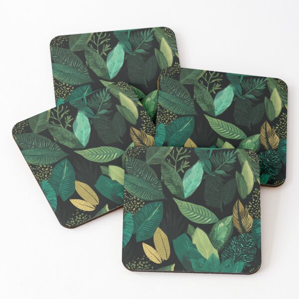 Item preview, Lush Tropical Leaves Botanical Jungle Pattern designed and sold by NicolasGlowArt.