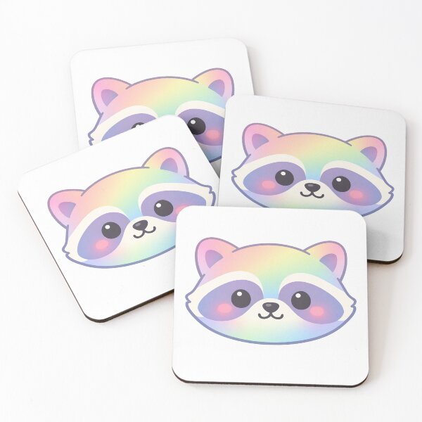 Item preview, Rainbow Raccoon Kawaii Cute Pastel Animal Face designed and sold by Owcomm.