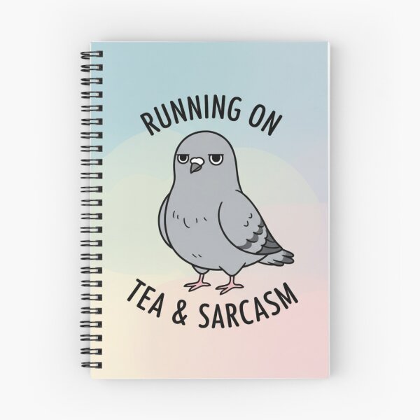 Item preview, Running on Tea and Sarcasm Pigeon - Funny Bird Pun - Grumpy Pigeon Tea Lover Art designed and sold by JLMWorks.