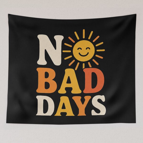 Item preview, No Bad Days Happy Sunshine Typography. dark background designed and sold by FusiTink.