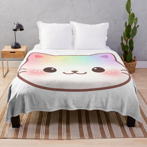 Item preview, Rainbow Pastel Kawaii Cat Face designed and sold by Owcomm.