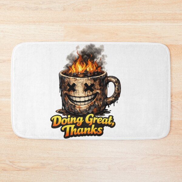Item preview, Doing Great Thanks Flaming Skull Mug designed and sold by jgvisualarts.