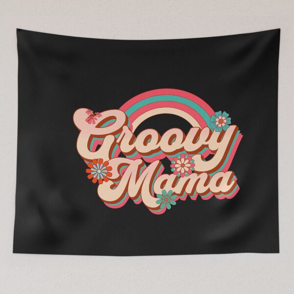Item preview, Groovy Mama Retro 70s Floral Rainbow Design designed and sold by Tsugraf Designs.