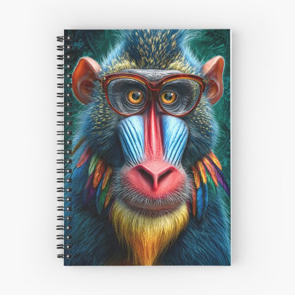Item preview, Colorful Baboon with Glasses and Feathers designed and sold by Artessie.