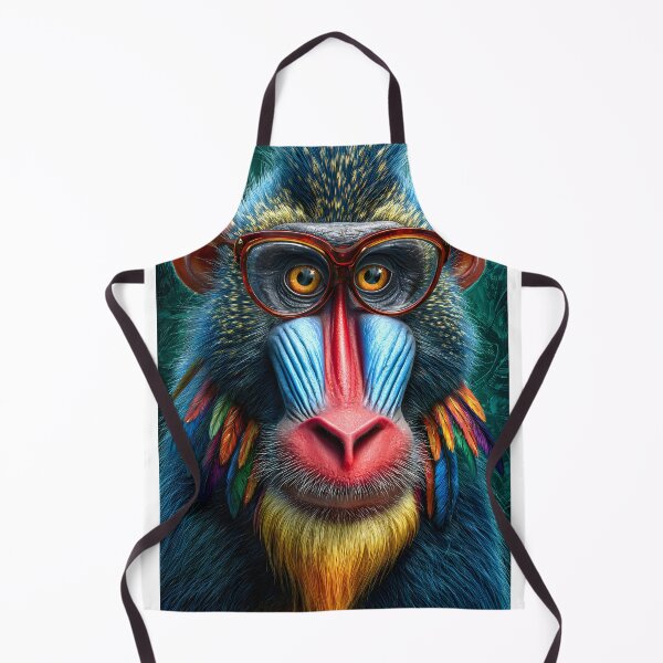 Item preview, Colorful Baboon with Glasses and Feathers designed and sold by Artessie.