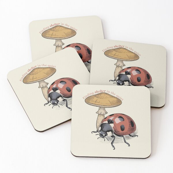 Item preview, Finding Shelter In The Quiet Vintage Ladybug Mushroom Art designed and sold by AlexandraSand.