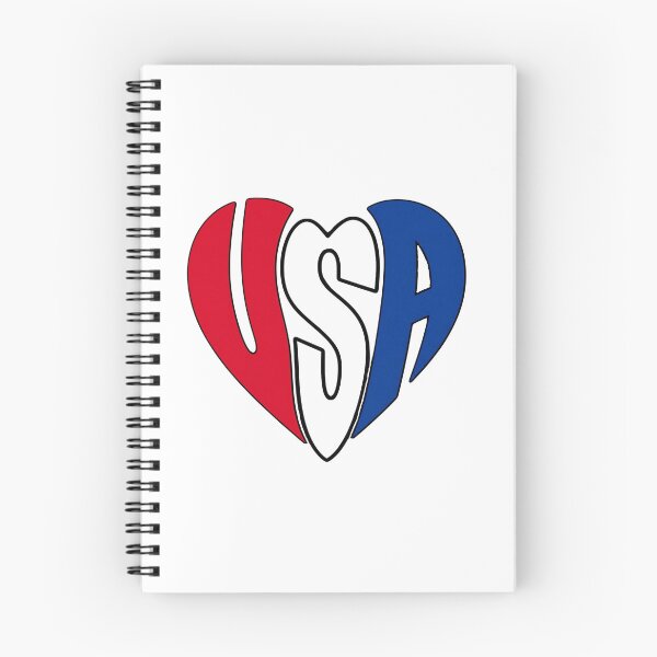 Item preview, USA Red White Blue Typography Heart Shape designed and sold by Myra365Art.