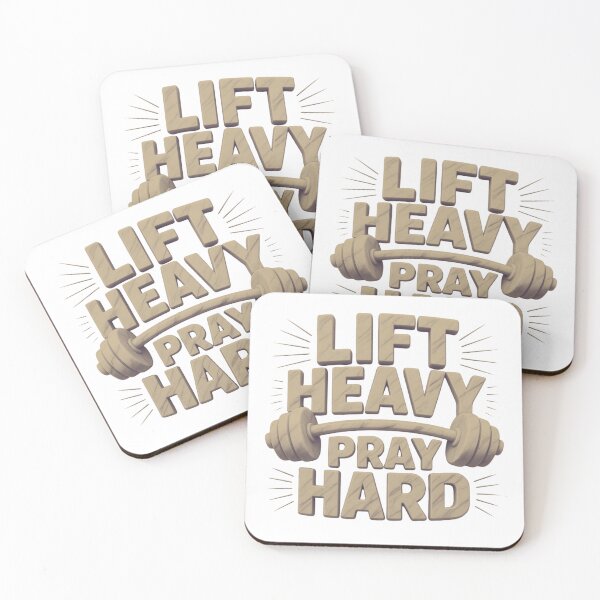 Item preview, Lift Heavy Pray Hard Modern 3D Faith Fitness Graphic T-Shirt designed and sold by MerchlyMike.