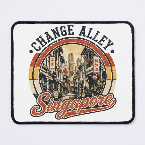 Item preview, Change Alley Singapore – Vintage Retro Street Badge Design designed and sold by Myōhō Print Co..