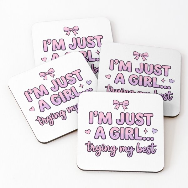 Item preview, I’m Just A Girl Trying My Best Sticker | Cute Relatable Feminine Quote | Soft Girl Aesthetic designed and sold by CutePlix.