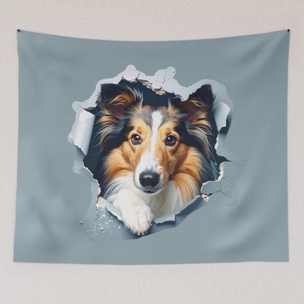 Item preview, Adoration in Art – Loving Sheltie Portrait Illustration designed and sold by The Digital Compass.