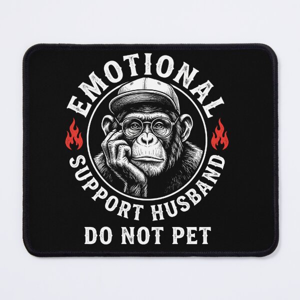 Item preview, Emotional Support Husband Funny Monkey Meme Shirt designed and sold by ArcaneArtistry.