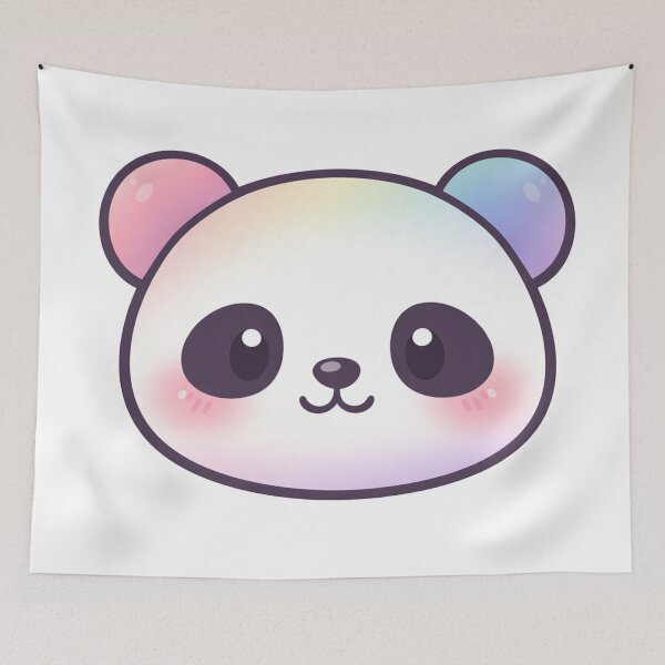 Item preview, Cute Rainbow Panda Face Kawaii Pastel designed and sold by Owcomm.