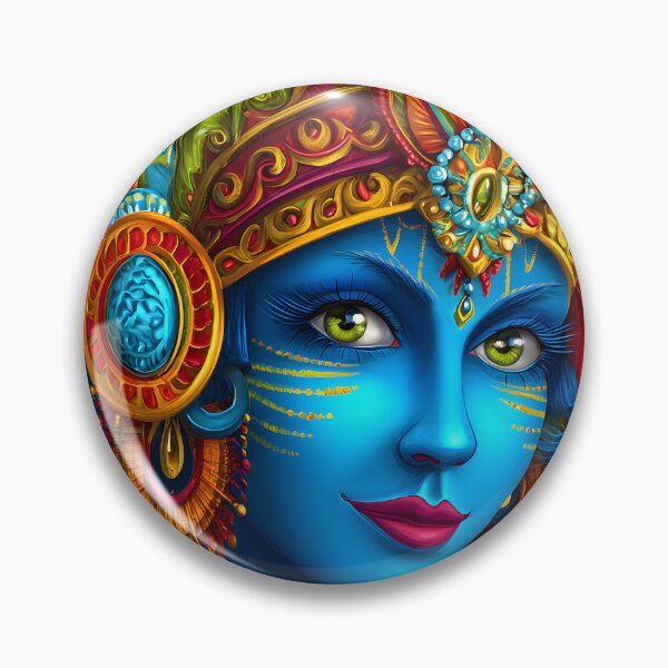 Item preview, Vibrant Blue Feathered Fantasy Portrait Art designed and sold by Artessie.