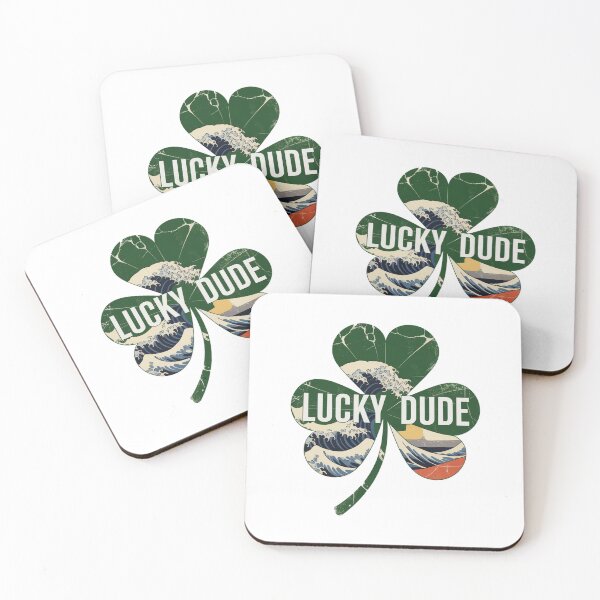 Item preview, Distressed Four Leaf Clover Japanese Woodblock Print designed and sold by Bloomkept.