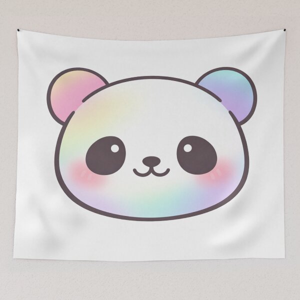 Item preview, Rainbow Panda Face Cute Kawaii Pastel  designed and sold by Owcomm.