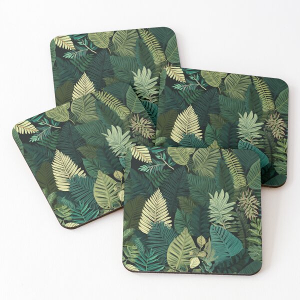 Item preview, Lush Tropical Jungle Leaves Botanical Pattern designed and sold by NicolasGlowArt.