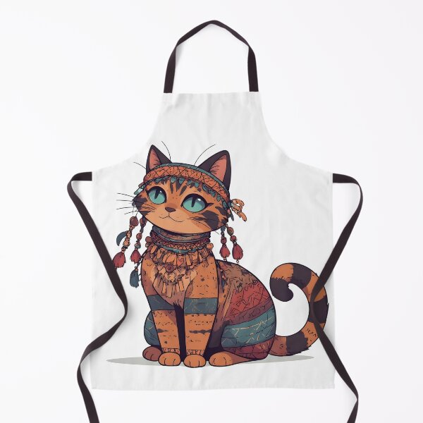 Item preview, Boho Tribal Cat Illustration with Earthy Patterns designed and sold by Karolina’s Cozy Creations.