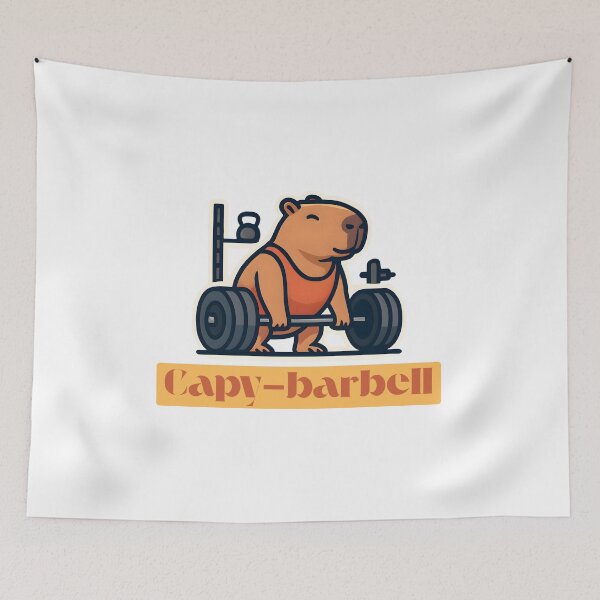 Item preview, Capy-barbell – Funny Gym Motivation Shirt designed and sold by Mouad-Doadi.