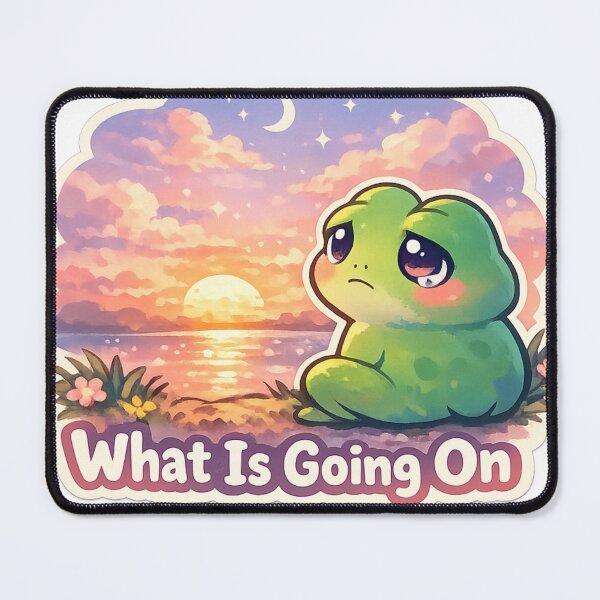 Item preview, What Is Going On – Dreamy Frog Meme Aesthetic designed and sold by Modefissi.