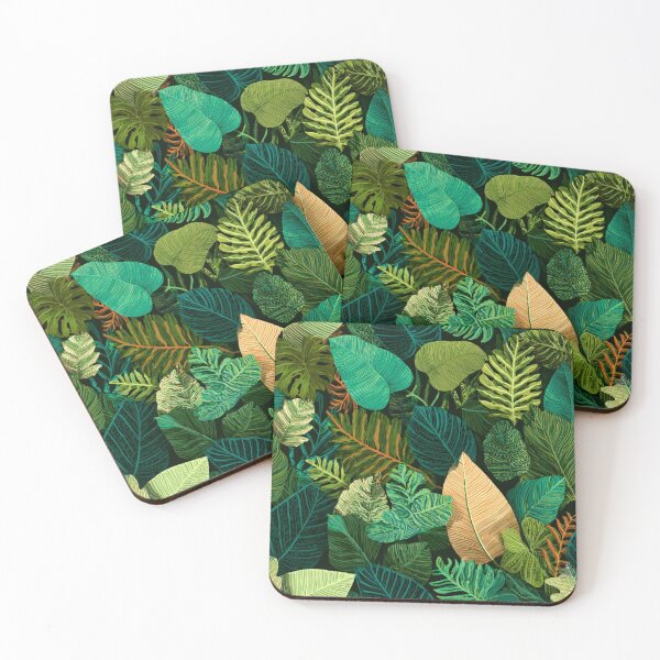 Item preview, Lush Tropical Jungle Leaves Botanical Pattern Design designed and sold by NicolasGlowArt.