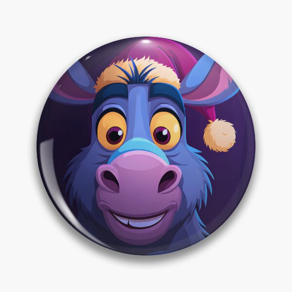 Item preview, Cheerful Cartoon Donkey Peeking with a Santa Hat designed and sold by Artessie.