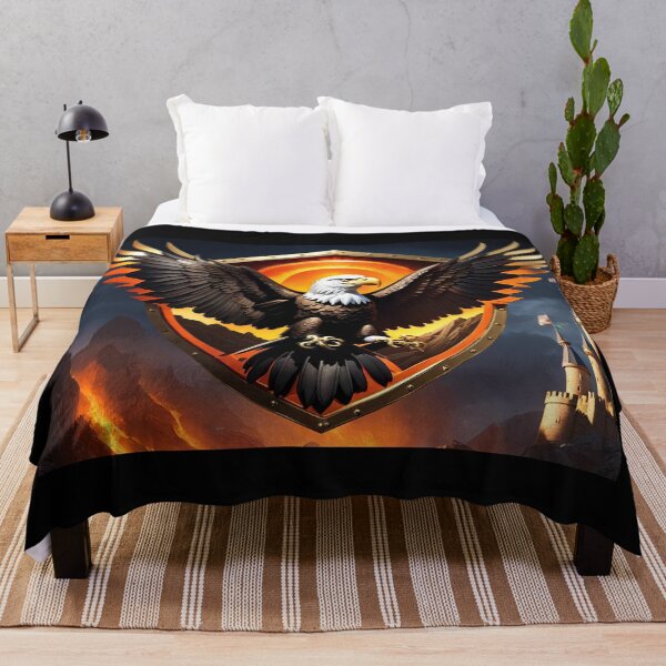 Item preview, Majestic Eagle Crest – Patriotic Shield Power Symbol Art designed and sold by Dreaming Scheming Grinding Studio.