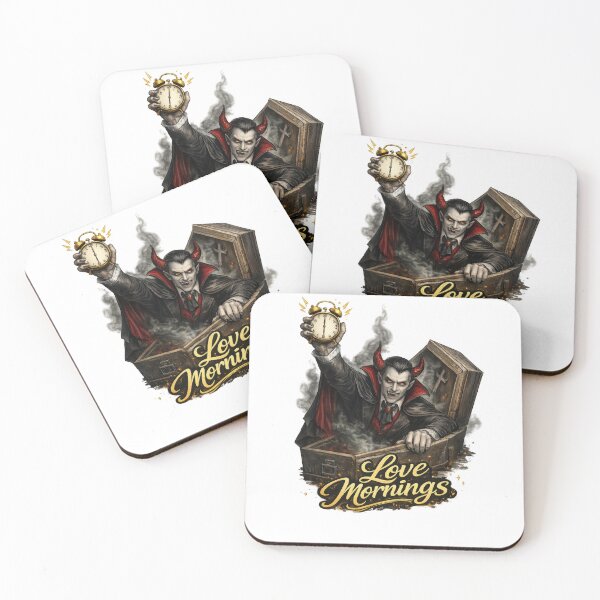 Item preview, Dracula Love Mornings Vampire Clock designed and sold by jgvisualarts.