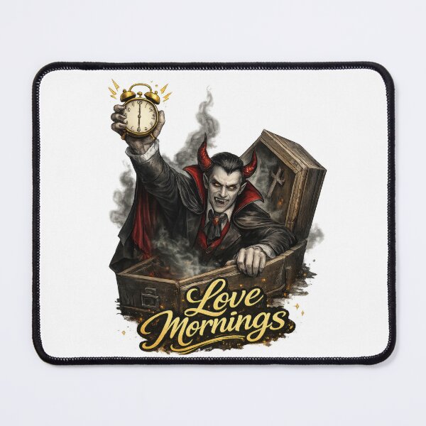 Item preview, Dracula Love Mornings Vampire Clock designed and sold by jgvisualarts.
