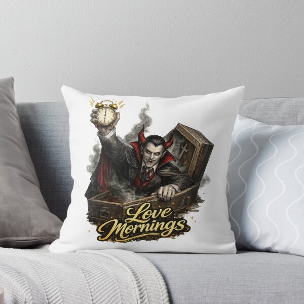 Item preview, Dracula Love Mornings Vampire Clock designed and sold by jgvisualarts.