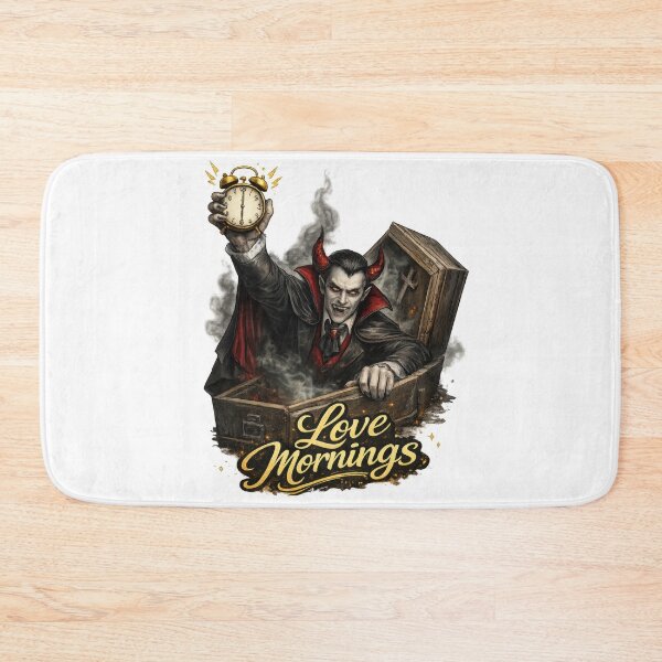 Item preview, Dracula Love Mornings Vampire Clock designed and sold by jgvisualarts.