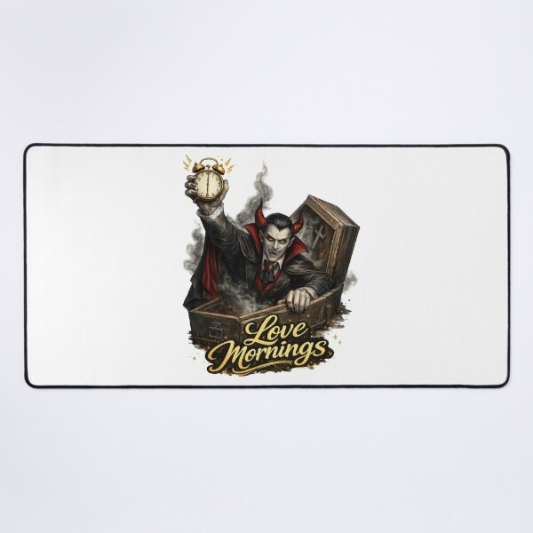 Item preview, Dracula Love Mornings Vampire Clock designed and sold by jgvisualarts.