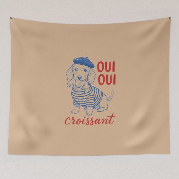 Item preview, Oui Oui Croissant Dog designed and sold by shellle in the ocean.