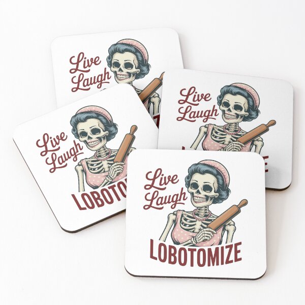 Item preview, Live Laugh Lobotomize Funny Dark Humor Retro Skeleton Anti Live Laugh Love T-Shirt designed and sold by SaltyBonesClub.