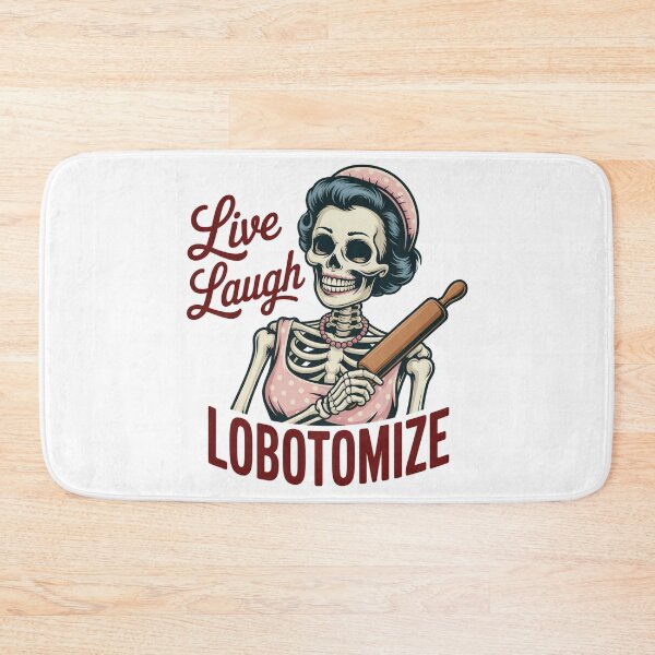Item preview, Live Laugh Lobotomize Funny Dark Humor Retro Skeleton Anti Live Laugh Love T-Shirt designed and sold by SaltyBonesClub.